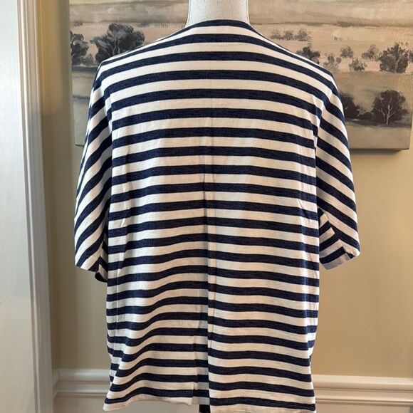 Vineyard Vines Classic Navy and White Striped V-Neck Tee - Picture 4 of 6